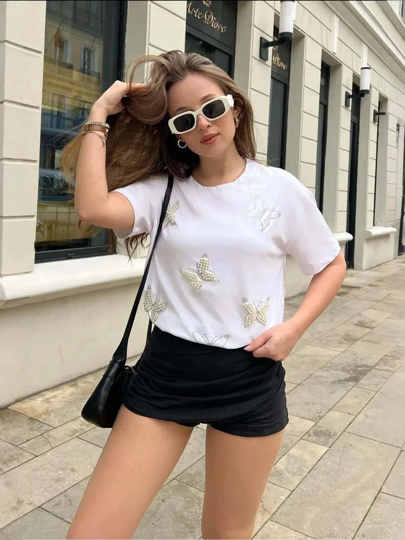 LUCCI Embroidered Crew Neck T-Shirt